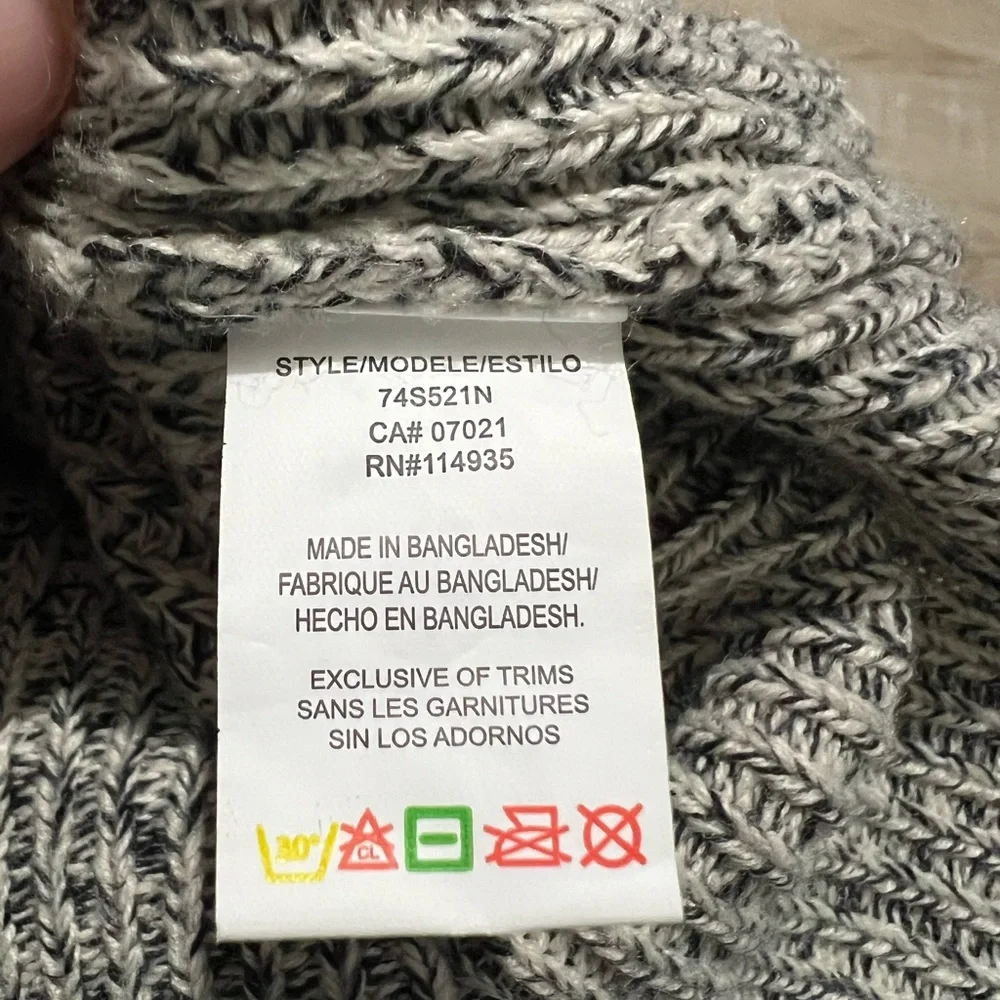 RDI‎ Long Open Cardigan Sweater Gray Knit Elbow Patch Cotton Blend women’s XS